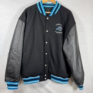 Carolina Panthers Reversible Bomber Varsity Jacket 2002-2011 Black Men's XL